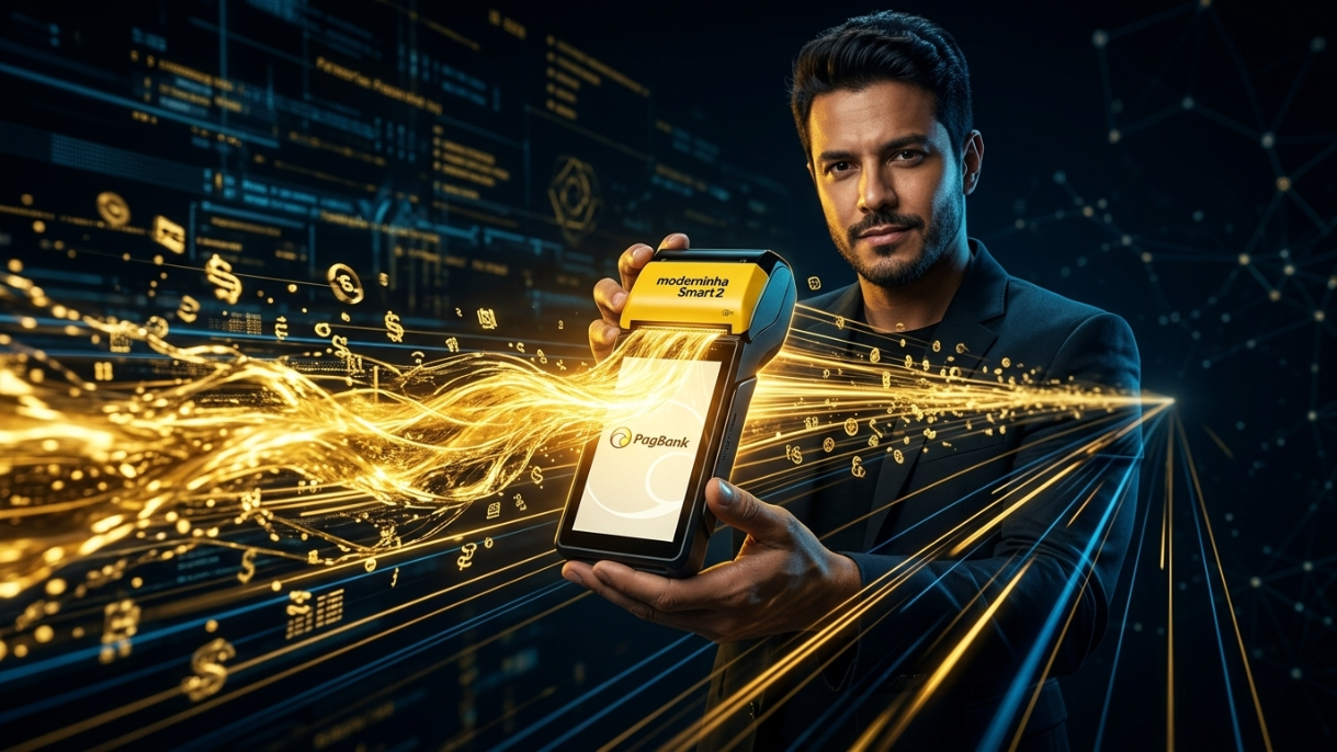 Maquininha PagPay Moderninha Smart 2 em ambiente premium